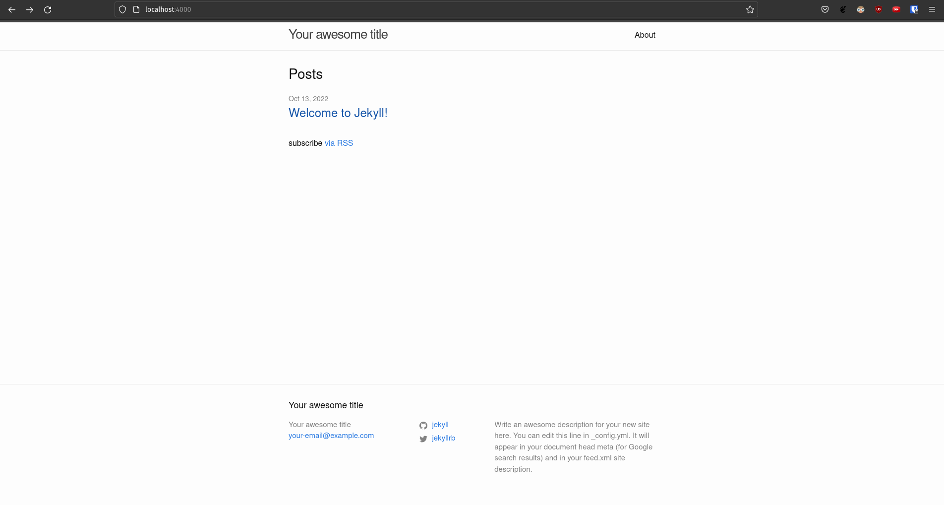 Wellcome to Jekyll