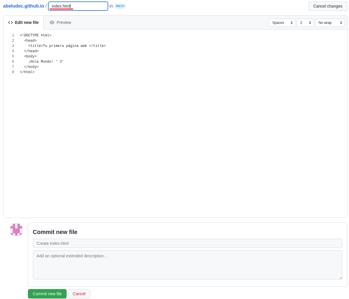 Creating an HTML file